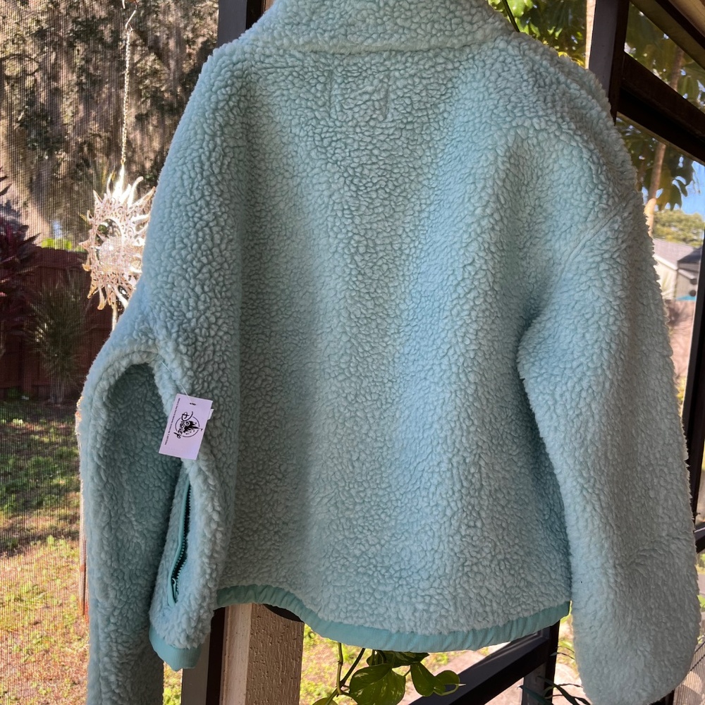 M - Disney Jacket Women Mickey Mouse Minnie Faux Fur Core New light blue - Picture 8 of 13